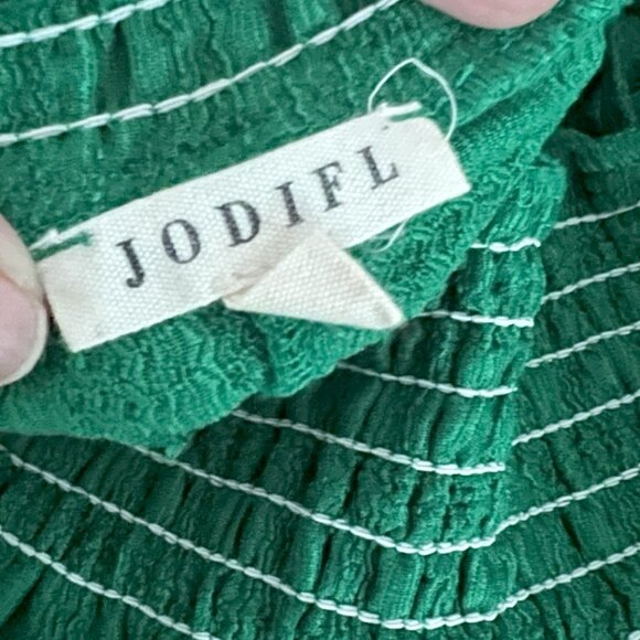 Bright Kelly green elastic pants with waffle pattern. Great for holidays. - Picture 3 of 3